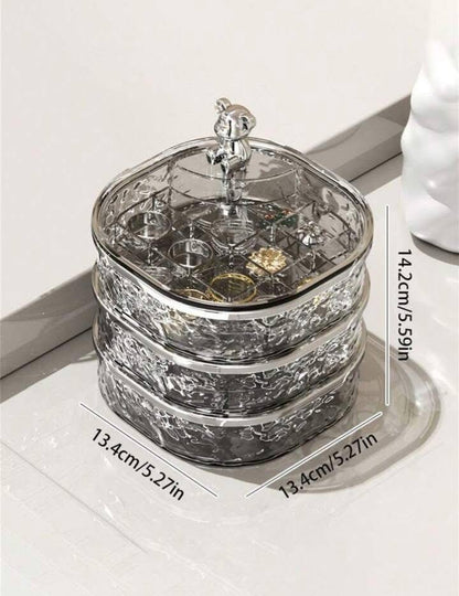 3 Layer Acrylic Rotating Jewellery Box