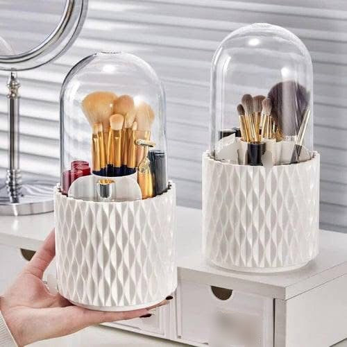 Rotating Makeup Brush Holder with Lid