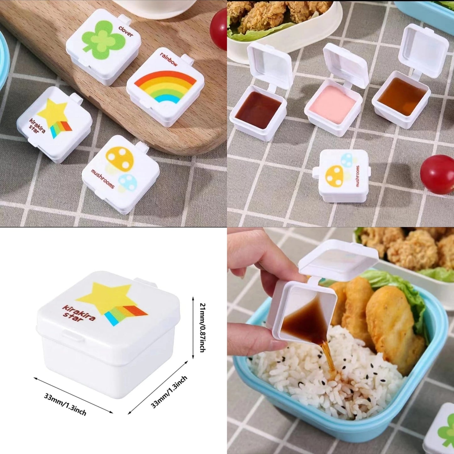 4 Pcs Sauce and Ketchup Containers