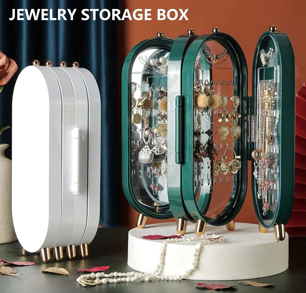 New Foldable Jewellery Box Organiser With Mirror.