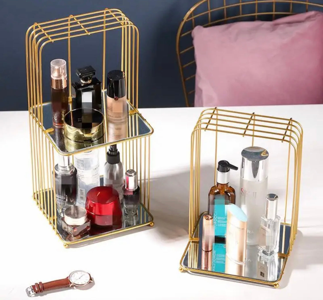 Square Double & Single Layer Cosmetic Organizer