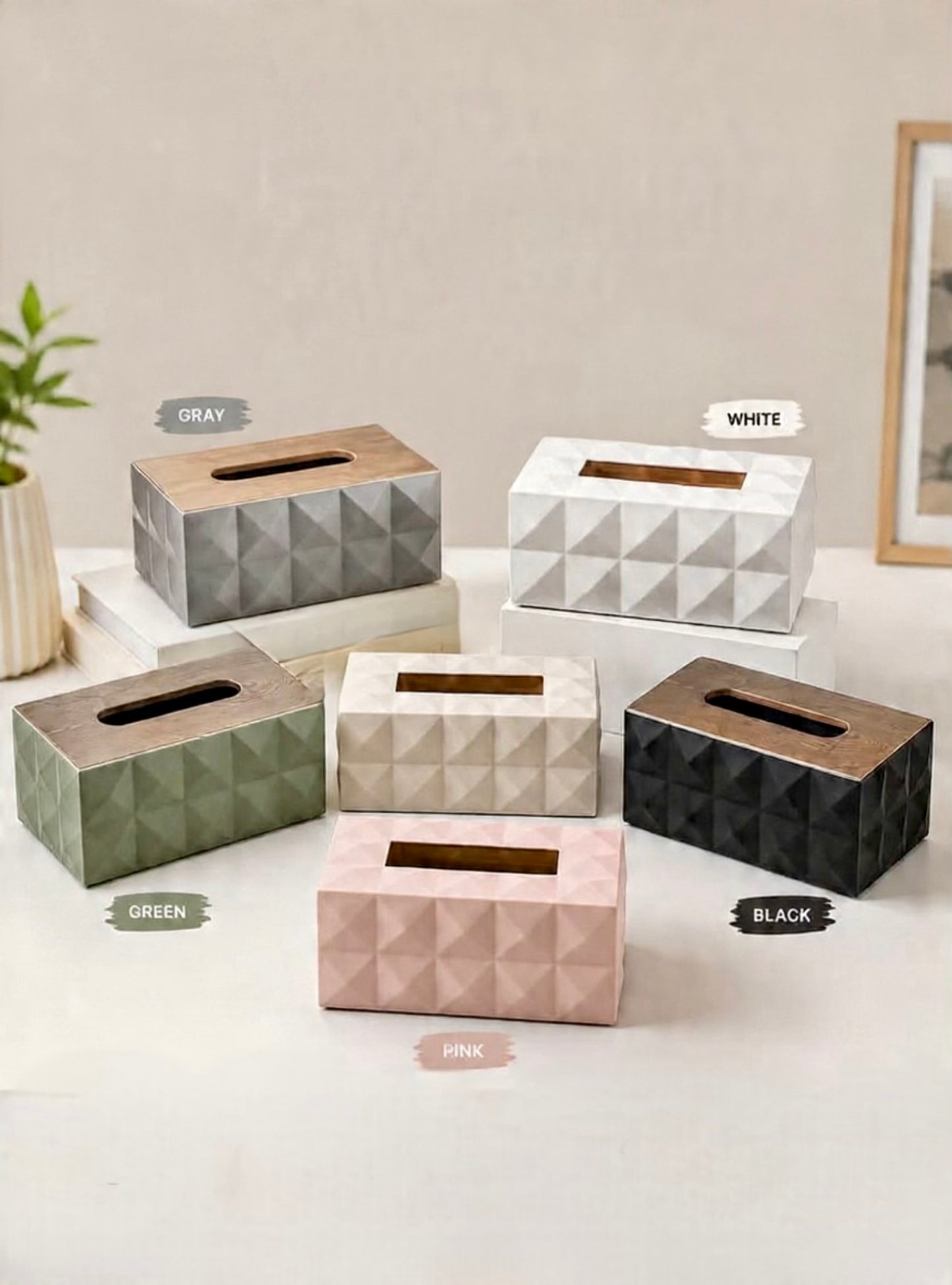 Quilted Design Tissue Box Holder
