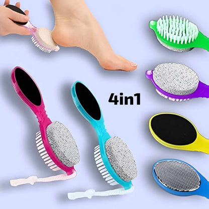 4 in 1 Pedicure Brush Foot Stone Dead Skin Remover Brush