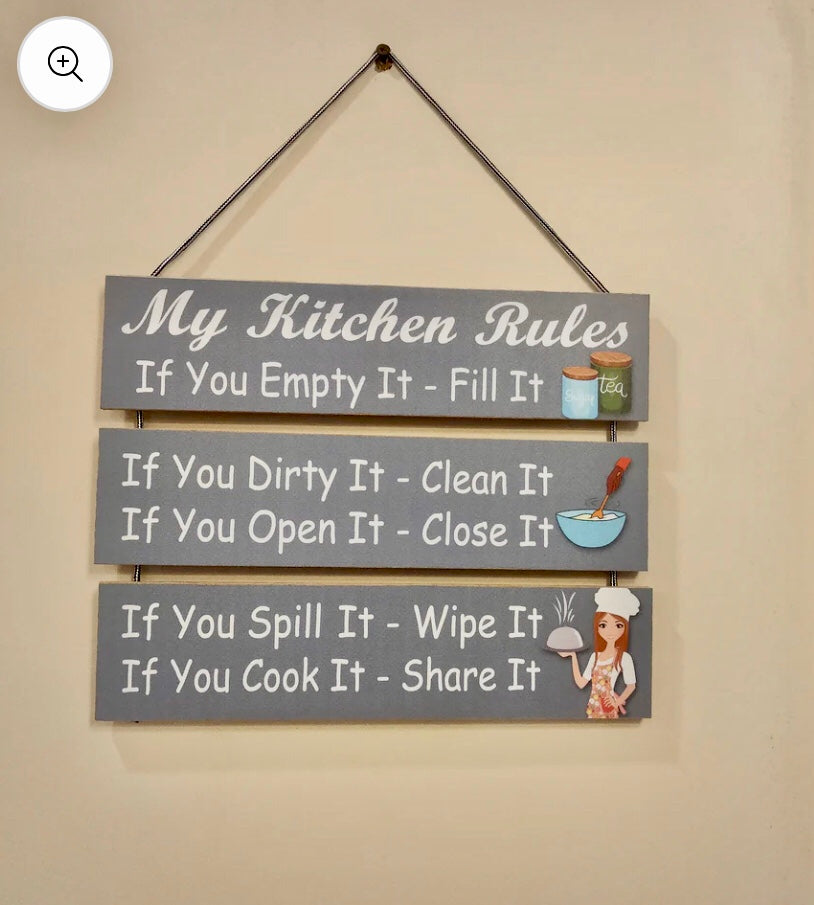 Kitchen Rules home quotation 3 Steps Wall hanging for Wall Decoration