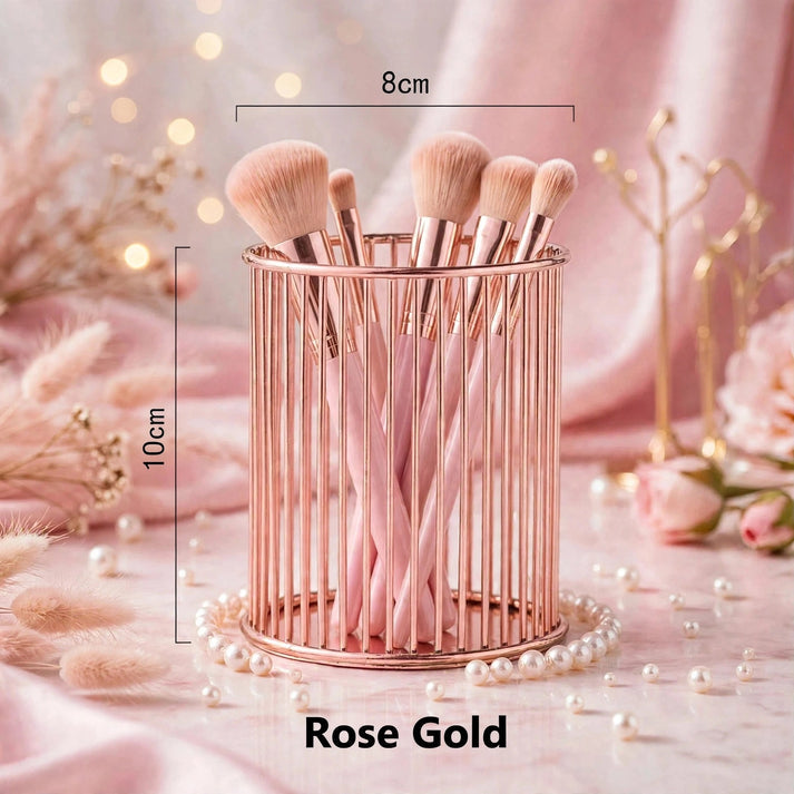 Rose Gold Metal Brushes Holder