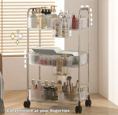 3/4 Layer Acrylic Trolley Storage Shelves trolley