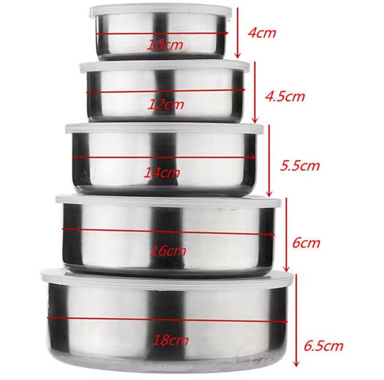 Pack of 5 Steel Storage Box with Lid