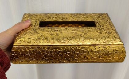 Fancy Golden Tissue Box For Home And Office Tables