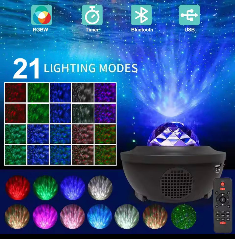 Night Light Projector with Bluetooth Speaker