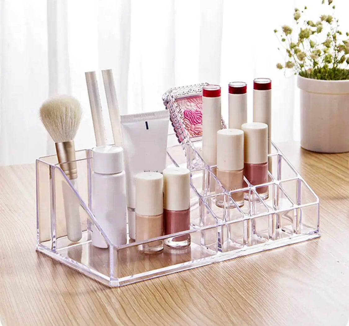 9 Grids Acrylic Makeup Organizer with Tray