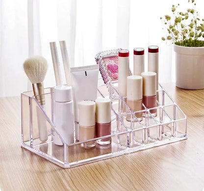 9 Grids Acrylic Makeup Organizer with Tray