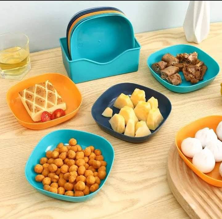 10 Pcs Plates Set with Holder