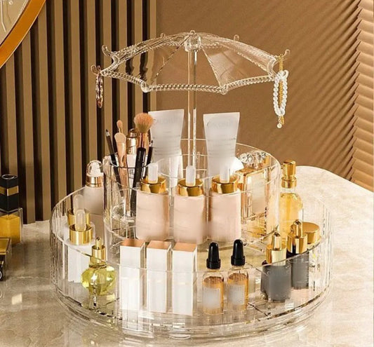 360 Rotating Umbrella Cosmetic Makeup Organizer