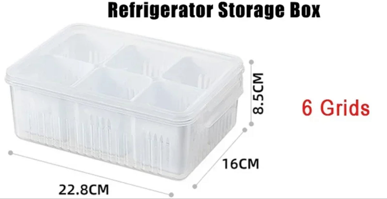 6 Grids Partition Food Container Storage Box