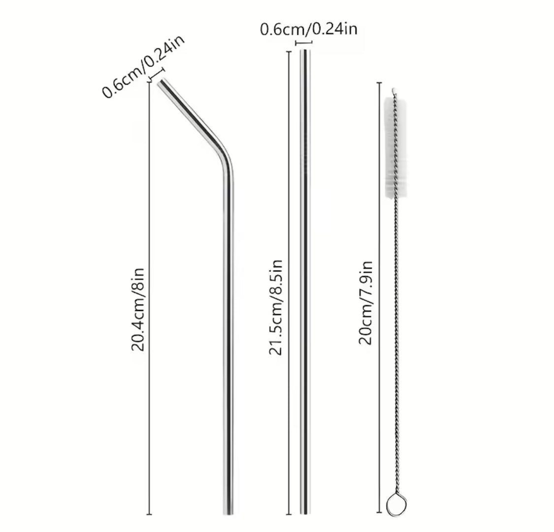 5 Pcs Steel Straws Set