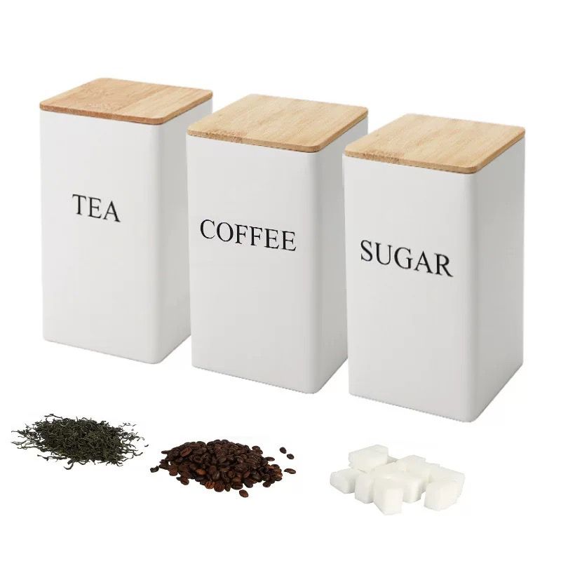 3 Pcs Coffee,Tea, Sugar Jars Set
