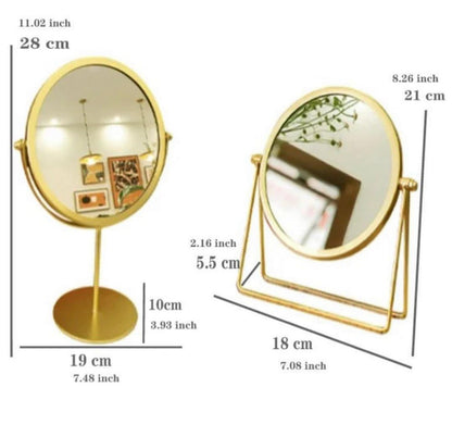 New Round Mirror Aesthetic Metal Table Mirror