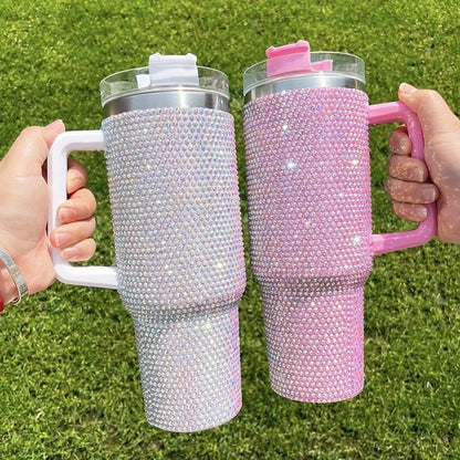 40oz Rhinestone Tumbler with Lid and Straw