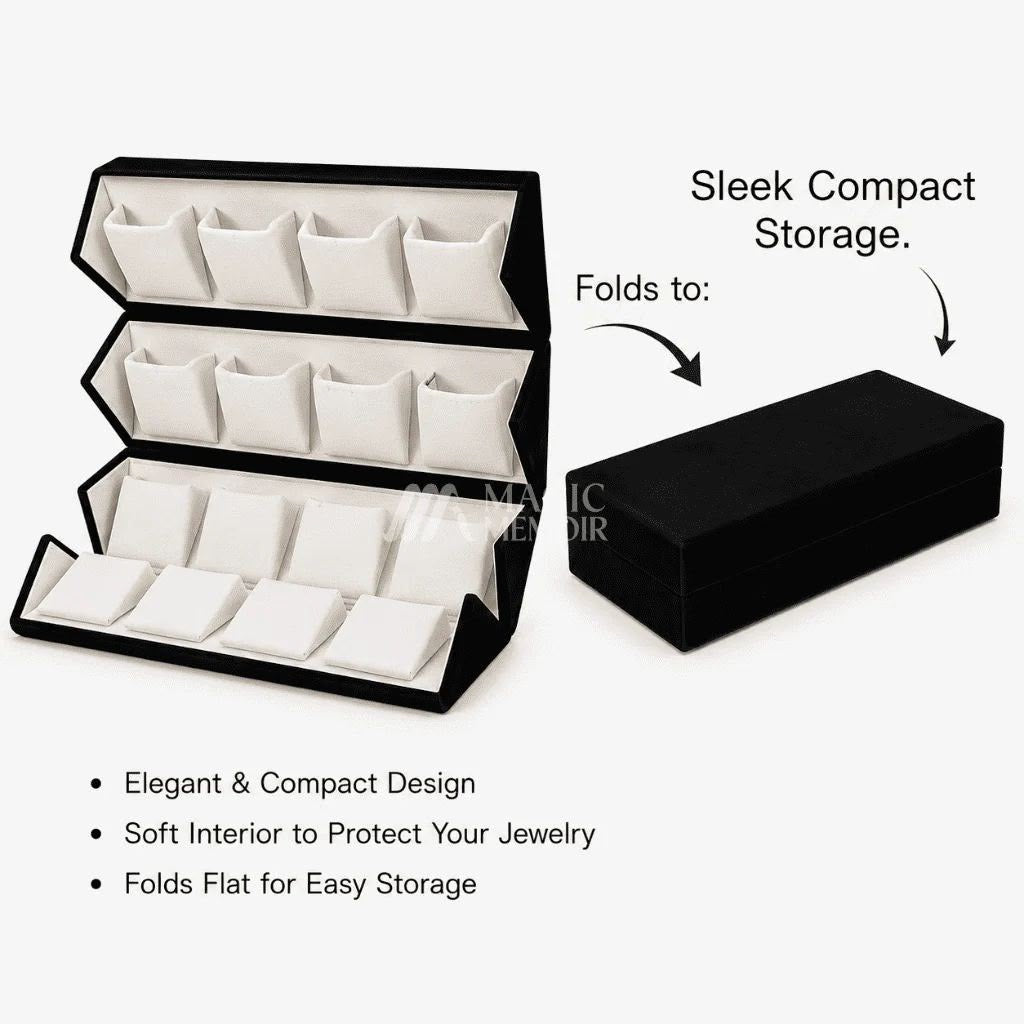 16 Slots Foldable Earrings Jewellery Organizer Box