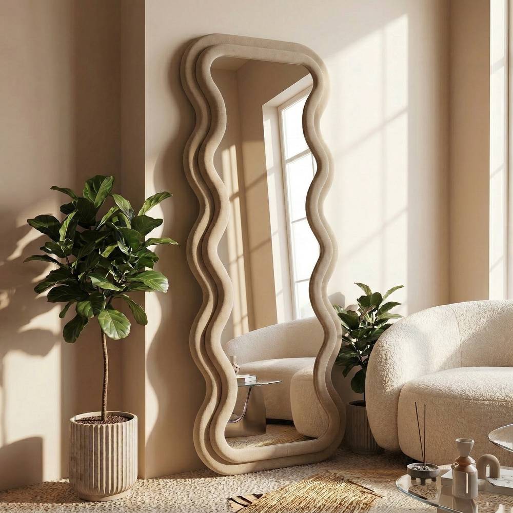 Wavy Shape Full Length Standing Mirror (65x24) inch