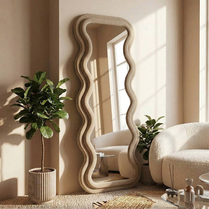 Wavy Shape Full Length Standing Mirror (65x24) inch