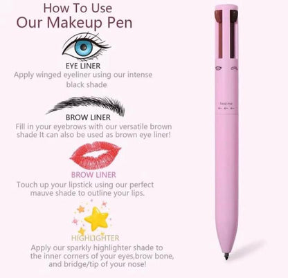 4 in 1 Makeup Pen (eyebrow pencil, Lip liner, eye liner and highlighter)