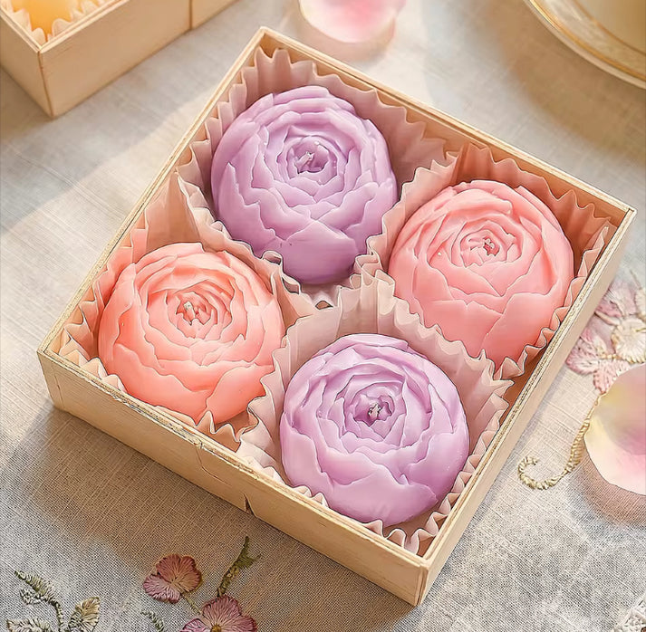 4 Pcs Rose Scented Candle Gift Box