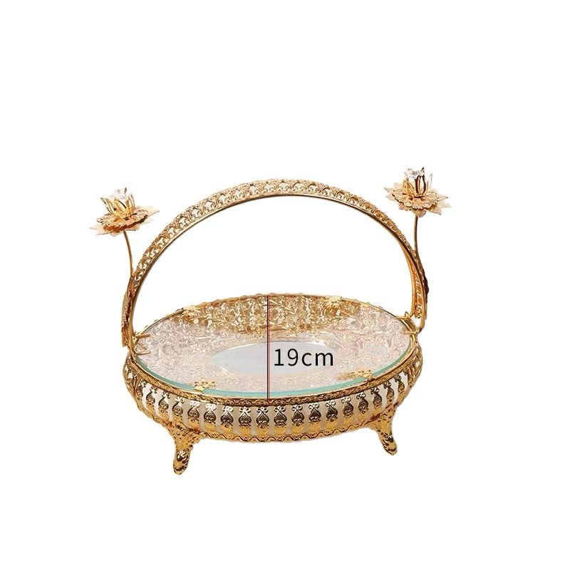 Golden Serving Tray with Handle