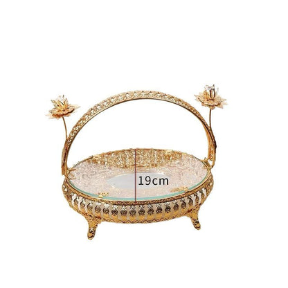 Golden Serving Tray with Handle