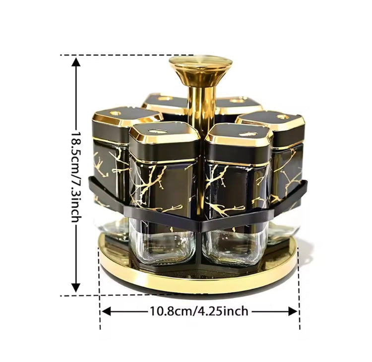 6 Pcs Rotating Spice Jars Organizer