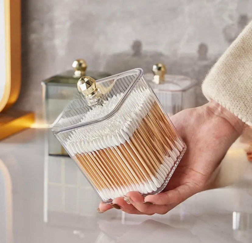 2 Pcs Acrylic Cotton Holder Organizers
