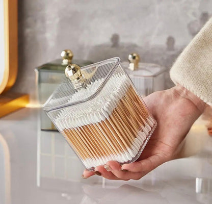 2 Pcs Acrylic Cotton Holder Organizers