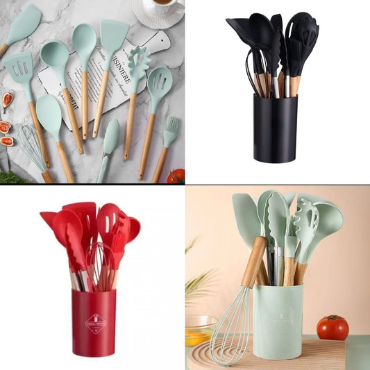 12 Pcs Silicone Spoons Set