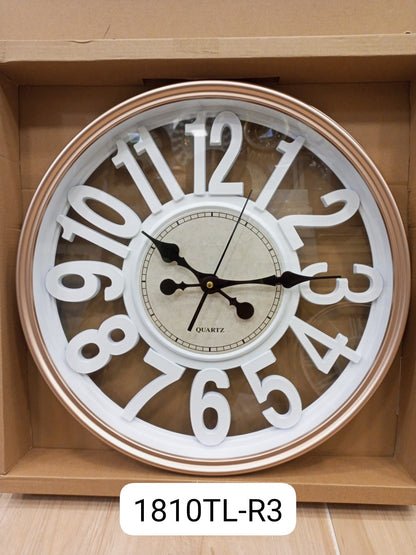 18 Inch White Wall Clock for Home Decor