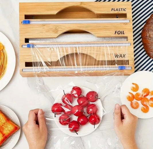 Wooden Wrap Dispenser with Cutter