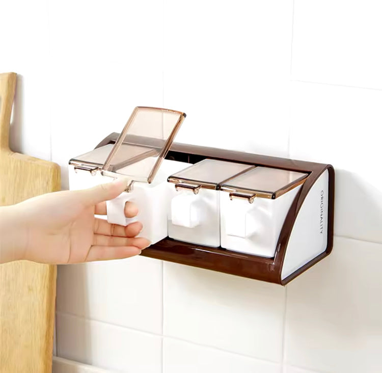 4 Grids Wall Mounted Spice Box