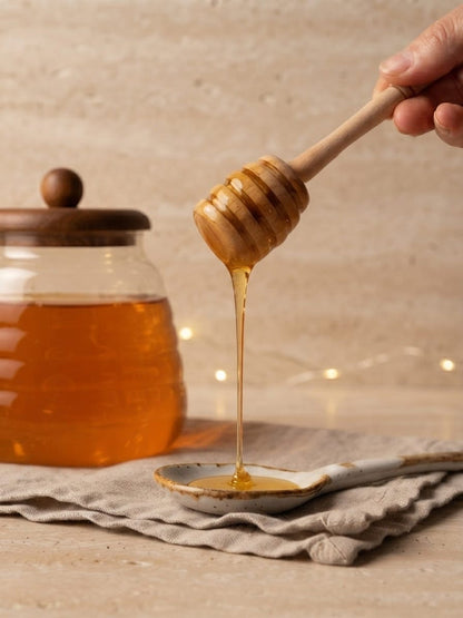 Honey Jar Dispenser with Lid and Dipper
