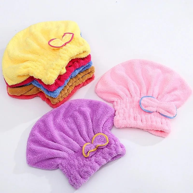 Bow Water Absorbant Hair Cap Towel
