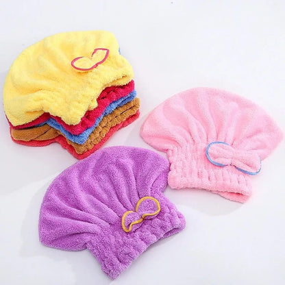 Bow Water Absorbant Hair Cap Towel