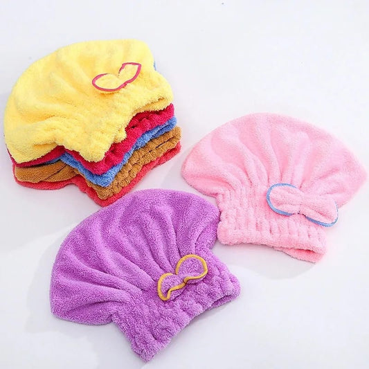 Bow Water Absorbant Hair Cap Towel