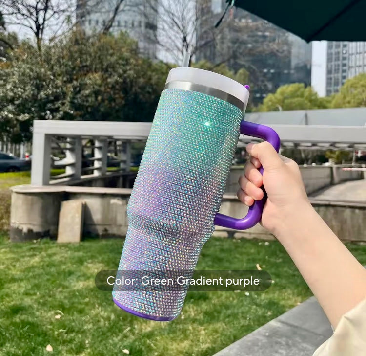 40oz Stainless Steel Rhinestone Tumbler