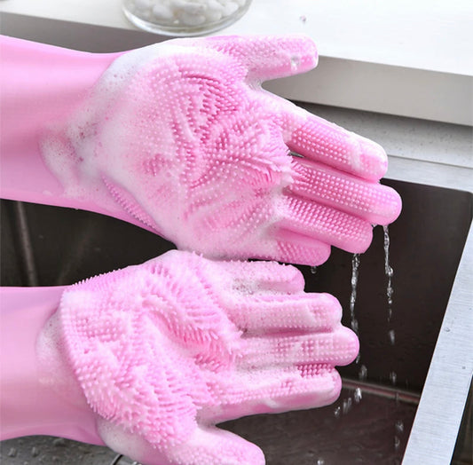 Pair Of 2 Silicone Washing Gloves