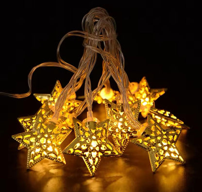 Led Metal Star Warm Lights