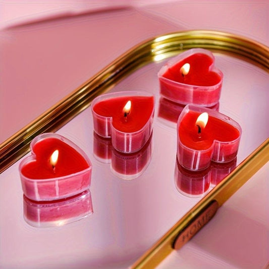 (Pack of 2 Sets) 1 Pack Contains 9 Pcs Heart Tea Candles Pack