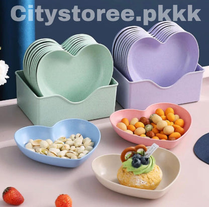 8 Pcs Heart Love Plates kitchen Household Use