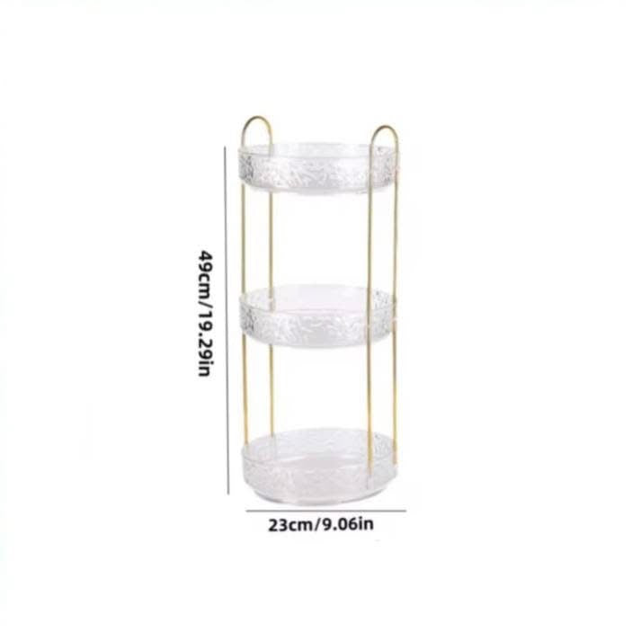 3 Layer Rotating Makeup Organizer Rack