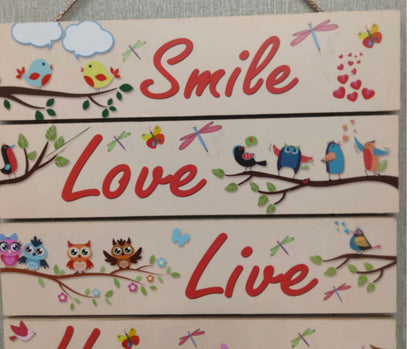 Smile Love live happy quotation hanging Wall Decoration Hanging