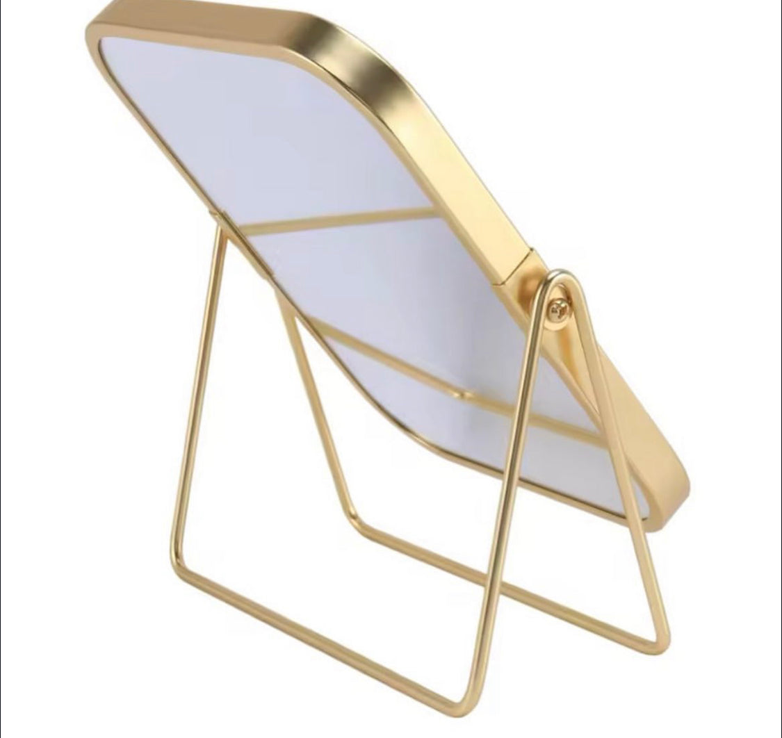 New Golden Vanity Makeup Mirror with Metal Stand