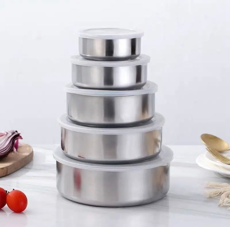 5 Pcs Stainless Steel Food Container with Lids