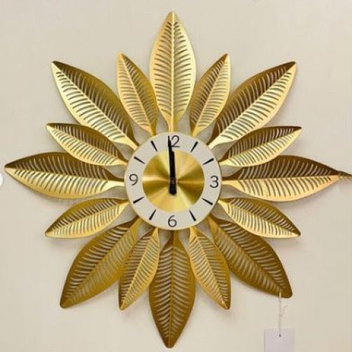 Leaf Design Metal Wall Clock